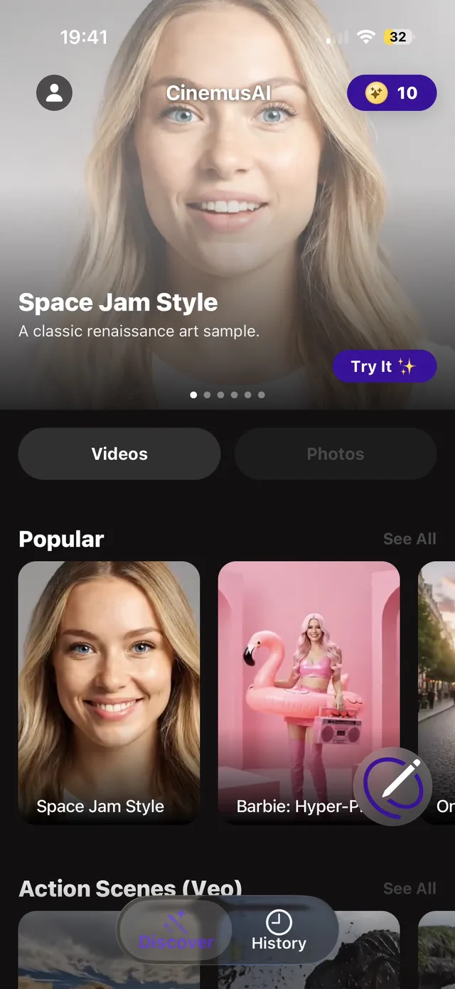 Discover videos — Cinemus AI