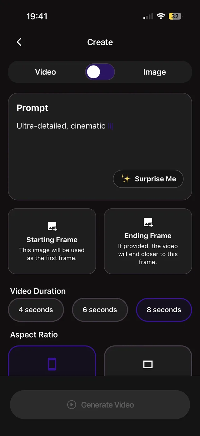 Create video — Cinemus AI